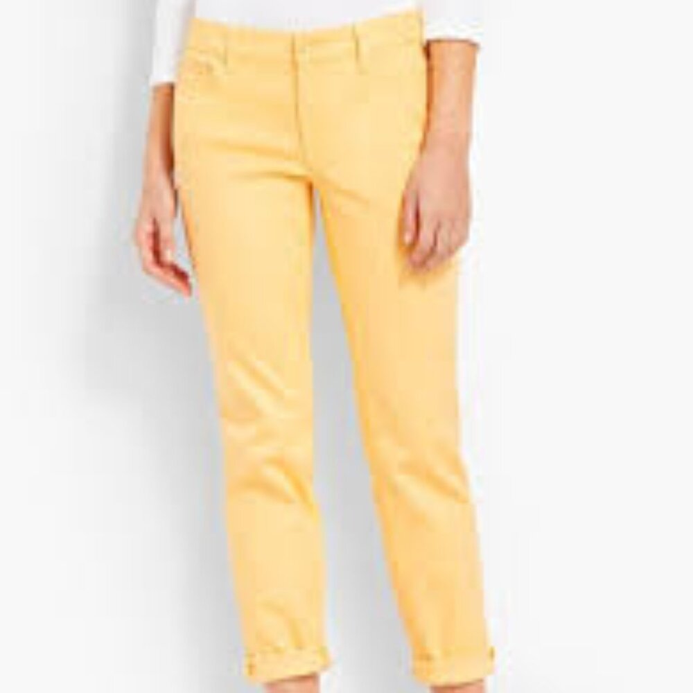 Talbots Flawless Yellow Mid Rise Girlfriend Jeans Size 2p
